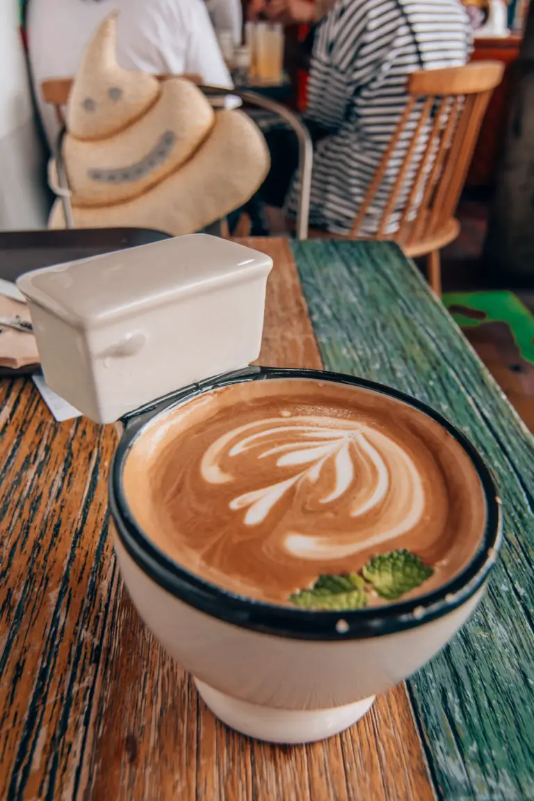 coffee served in a toilet bowl cup
