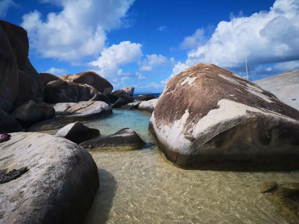 granite boulders along a beach
